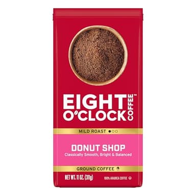 Eight O'Clock Coffee Donut Shop Ground Coffee, Light Roast, 11 Ounce (Pack of 1) - Image 1