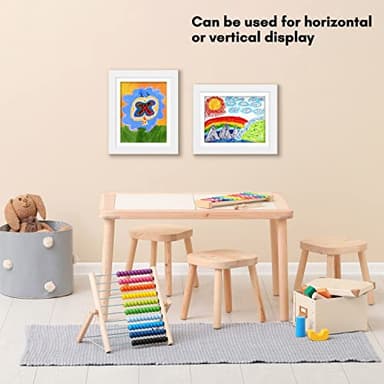 Kids Artwork Frame Changeable (White) - Magnetic Door Holds 100 Art Pieces - 8.5x11 Letter Size Display with Mat or 10x12.5 Without Mat - My Mini Masterpiece - Image 6