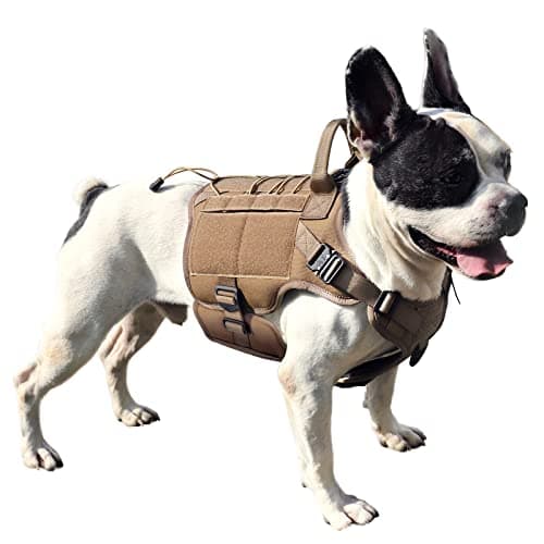 PETNANNY Tactical Service Dog Vest - No-Pull Emotional Support Harness with Hook & Loop Patches & Molle System for Training & Hunting (Khaki, Small) - Image 1