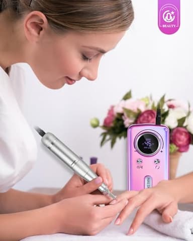 CozyZen Cordless Nail Drill Professional: 45000 RPM Rechargeable Electric Nail File Kit, Portable & Low Noise for Acrylic, Gel Nails, Manicure & Pedicure - Salon & Home Use - Image 5