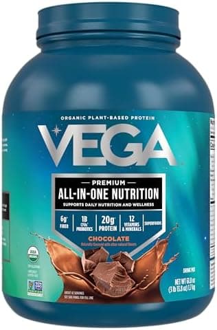 Vega All in One Nutrition Organic - 20g Plant-Based Pea Protein, Chocolate, 42 Servings, Vitamins A & C, Probiotics, Greens, Vegan, Keto, Gluten Free, 61.8oz (Packaging May Vary - Image 3