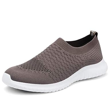 TIOSEBON Women's Walking Shoes Lightweight Breathable Yoga Travel Sneakers 6.5 US Brown - Image 1