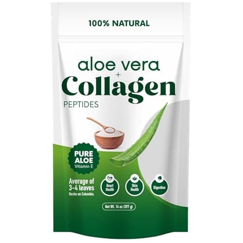 Natural Pulp Real Aloe Vera with Collagen Peptides, 14 oz - All Natural Pulp Real Aloe Vera Gel Ready To Use, Soothing Moisturizer for Skin and Hair - Image 1