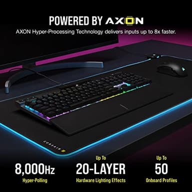 Corsair K70 RGB PRO Wired Mechanical Gaming Keyboard (Cherry MX RGB Red Switches: Linear and Fast, 8,000Hz Hyper-Polling, PBT Double-Shot PRO Keycaps, Soft-Touch Palm Rest) QWERTY, NA - Black - Image 4