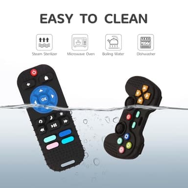 Hooku 2 Pack Silicone Teething Toys for Babies 0-6 Months, Teethers for Babies 6-12 Months, Remote Teether for Baby, Sensory Toys for Babies, Baby Chew Toys KLW8808 - Image 6