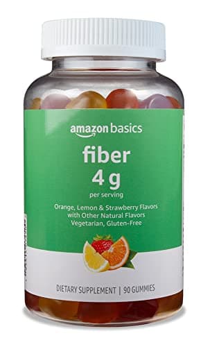 Amazon Basics Fiber Gummies for Digestive Health and Regularity, Orange, Lemon & Strawberry Flavors, 90 Count, Pack of 1 (Previously Solimo) - Image 1