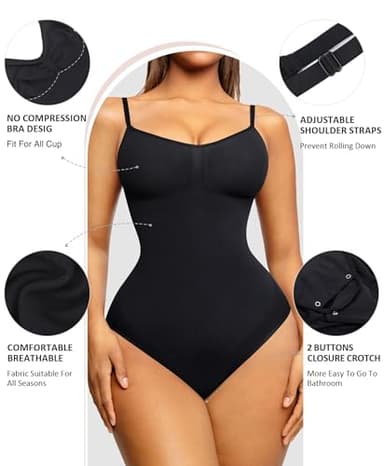 FeelinGirl Body Shaper Tummy Control Shapewear Bodysuits for Women Seamless Shaper Black 3XL-4XL - Image 4