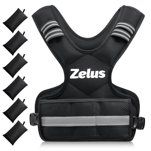 ZELUS Weighted Vest for Men and Women | 4-10lb/11-20lb/20-32lb Vest with 6 Ironsand Weights for Home Workouts | Adjustable Body Weight Vest Exercise Set for Cardio and Strength Training (4-10 lb.) - Image 1