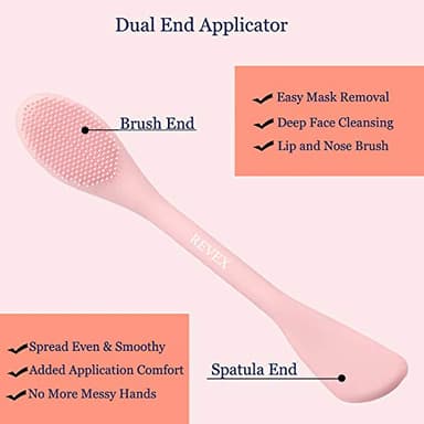 REVEX Silicone Face Mask Applicator,Face Scrubber,Lymphatic Drainage Massager,Pore Cleaning Brush,2Pcs Mask Applicator Tool for Facial Mud,Contour Face Brush for Lymphatic Drainage.(Pink+Gray) - Image 3