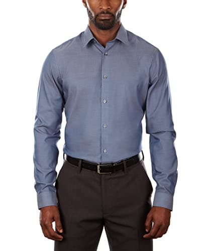 Calvin Klein Men's Dress Shirt Slim Fit Non Iron Herringbone - Image 1