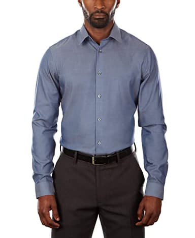 Calvin Klein Men's Dress Shirt Slim Fit Non Iron Herringbone - Image 1
