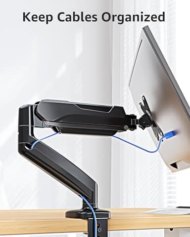 MOUNTUP Single Monitor Desk Mount, Adjustable Gas Spring Monitor Arm Support Max 32 Inch Screen, Computer Monitors Stand with Clamp/Grommet Mounting Base, VESA Mounts Fit 4.4-17.6lbs Computer, Black - Image 7