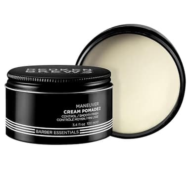 Redken Brews Cream Pomade For Men - Provides Medium Hold With Natural and Smooth Finish With Low Shine, For All Hair Types - Image 1