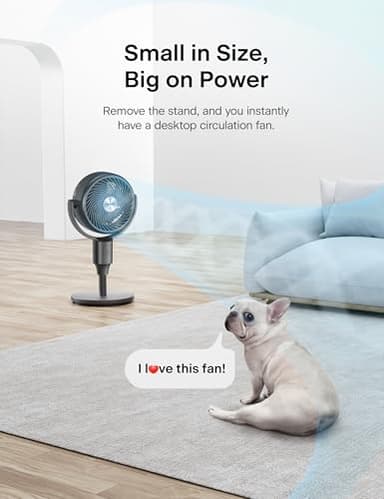 PELONIS Pedestal Fan, Air Circulator, Ultra OmniFlow (135°+90°Auto Oscillation), Quiet Floor Fan with 3 Speeds, Remote, 7H Timer, Memory Function, Adjustable Height, Standing Fan for Bedroom - Image 9