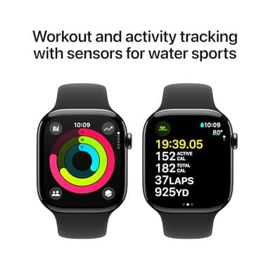 Apple Watch Series 10 [GPS + Cellular 46mm case] Smartwatch with Slate Titanium Case with Black Sport Band - M/L. Fitness Tracker, ECG App, Always-On Retina Display, Water Resistant - Image 5