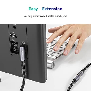 VANAUX Toslink to Mini Toslink Digital Optical Extension Cable,90 Degree S/PDIF Audio Cable Male to Female for Home Theater,Sound Bar,TVs,Amplifiers (5ft/1.5m) - Image 2