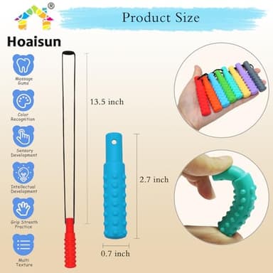Sensory Chew Necklaces for Boys and Girls, 8 Pack Chew Necklace for Sensory Kids with Autism, ADHD, SPD, Biting, Silicone Oral Sensory Toys for Autism Adults Reduce Chewing Anxiety Fidget - Image 4