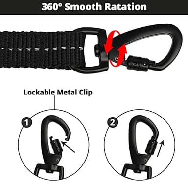 Long Dog Leash 30 FT: Heavy Duty Rope Leashes for Dogs Training with Swivel Lockable Hook Reflective Threads Bungee and Padded Handle - Dog Lead for Large Small Medium Dogs Outside Walking Hiking - Image 2