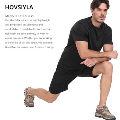 HovSiyla 5 Pack Workout Shirts for Men Athletic Running Gym Quick Dry Short Sleeve Performance Moisture Wicking T Shirt-Black-M - Image 4