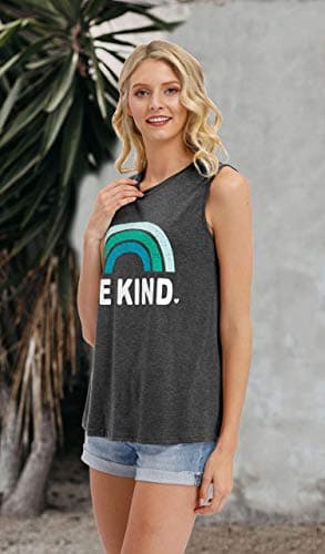 IRISGOD Womens Tank Tops Loose Fit Summer Cute Graphic Sleeveless Shirts Workout Basic Tunic - Image 3
