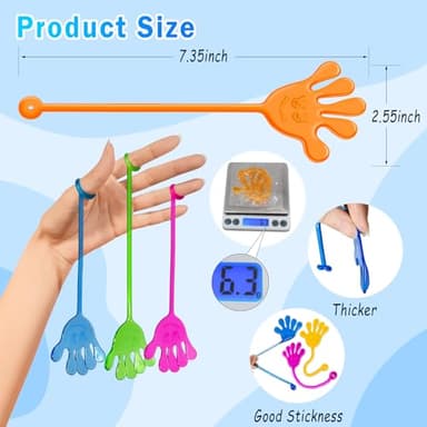 Sticky Hands Bulk 48 PCS Party Favors for Kids 4-8 8-12 Stretchy Sticky Hand Toy Halloween Goodie Bag Stuffers Fillers Mini Treasure Box Toys for Classroom Prizes Student Gifts Birthday Party Supplies - Image 2