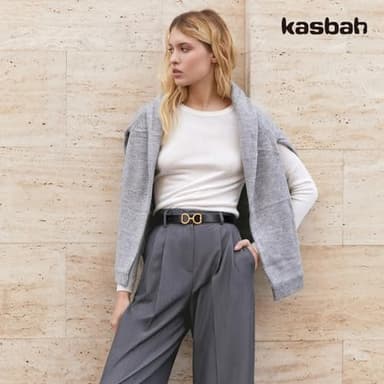 KASBAH Reversible Leather Belt for Women Two-in-One Ladies Leather Belt for Pants Jeans Dresses With Gold Buckle - Image 3