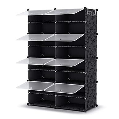 HOMIDEC Shoe Rack, 8 Tier Shoe Storage Cabinet 32 Pair Plastic Shoe Shelves Organizer for Closet Hallway Bedroom Entryway - Image 8