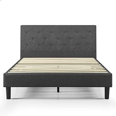 ZINUS Shalini Upholstered Platform Bed Frame, Mattress Foundation, Wood Slat Support, No Box Spring Needed, Easy Assembly, Dark Grey, Queen - Image 10