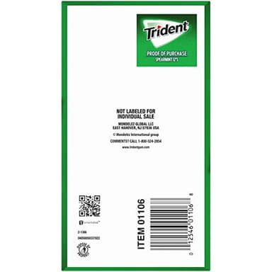 Trident Spearmint Sugar-Free Chewing Gum, 12 Packs of 14 Pieces (168 Total Pieces) - Image 23