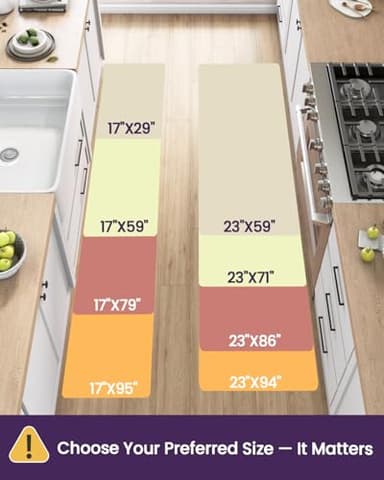 DEXI Kitchen Floor Mats Cushioned Anti Fatigue,17x79,Long Standing Runner Rug Waterproof, Comfort Memory Foam Padded for Front Sink Laundry, Black - Image 2