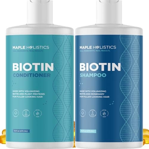 Rosemary Biotin Shampoo and Conditioner Set - Volumizing Shampoo and Conditioner for Thinning Hair for Women & Men with Nourishing B Vitamins - Color Safe Sulfate Paraben & Silicone Free (16 Fl Oz) - Image 1