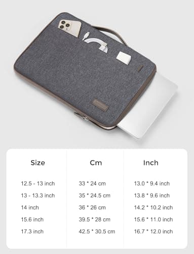 DOMISO 17.3 inch Laptop Case Sleeve Protective Cover Compatible with 17.3 inch HP Pavilion Envy 17/Lenovo IdeaPad/Acer/ASUS/Dell/Alienware/LG Gram,Water Resistant Computer Bag with Handle,Dark Grey - Image 9