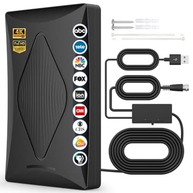 2025 TV Antenna Indoor Antenna for Smart TV, 2200+ Miles Long Range Reception tv Antenna with Amplifier Signal Booster for Local Channels, Clear Reception for 4K 1080p HD - Image 1