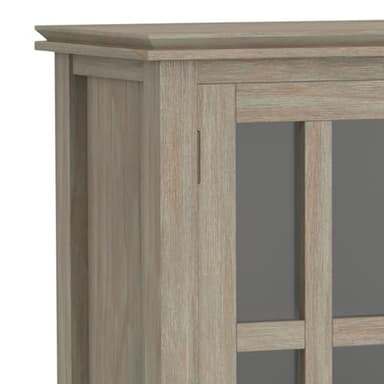 SIMPLIHOME Artisan SOLID WOOD 30 Inch Wide Contemporary Low Storage Cabinet in Distressed Grey, For the Living Room, Entryway and Family Room - Image 7