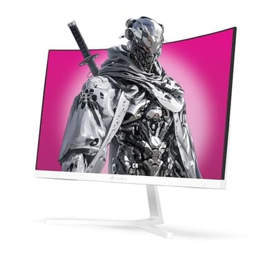 CRUA 24" Curved Gaming Monitor, 165Hz/200Hz Computer Monitor, FHD 1920x1080, 120% sRGB, AMD FreeSync, Blue Light Filter, for Gaming & Office, Wall Mountable- White - Image 2