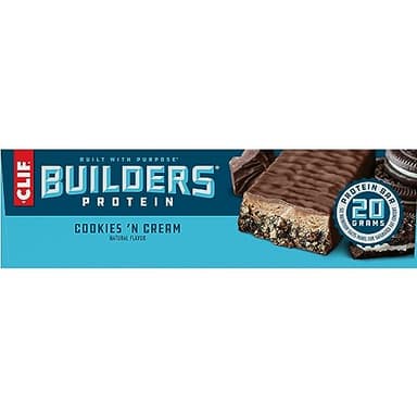 CLIF BUILDERS Protein Bars - Cookies 'n Cream Flavor - 20g Plant Based Protein - Gluten Free - Non-GMO - Low Glycemic - No Artificial Sweeteners - 2.4 oz. (12 Pack) - Image 15