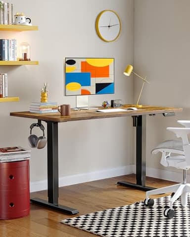 ErGear Electric Standing Desk, 55 x 27.5 inches, Height Adjustable Computer Desk with Memory Smart Panel, Vintage Brown - Image 2