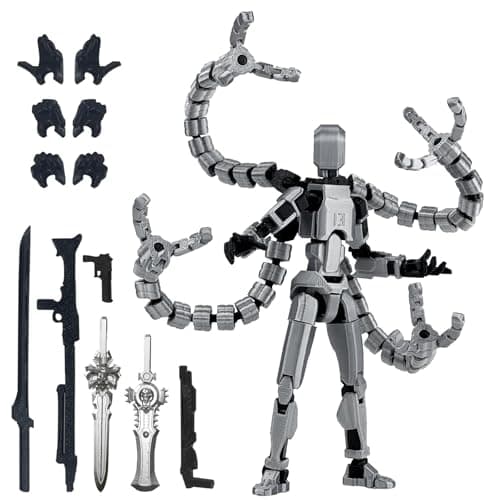 Already Assembled T13 Action Figure Accessories,T13 Multi-Jointed Movable,for Collectors Desktop Decorations t-13 Movability 3D Printed Toys (Gray) - Image 1