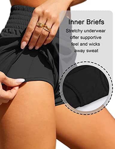 BMJL Women's Athletic Shorts High Waisted Running Short Pocket 2.5" Sporty Shorts Gym Elastic Workout Shorts(M,Black) - Image 5