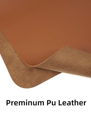 Large Desk Mat 55" x 17"Leather Desk Pad Protector,Mouse Pad,Office Desk Mat, Non-Slip PU Leather Desk Blotter,Waterproof Keyboard mat for Office/Home/Decor (Brown) - Image 2