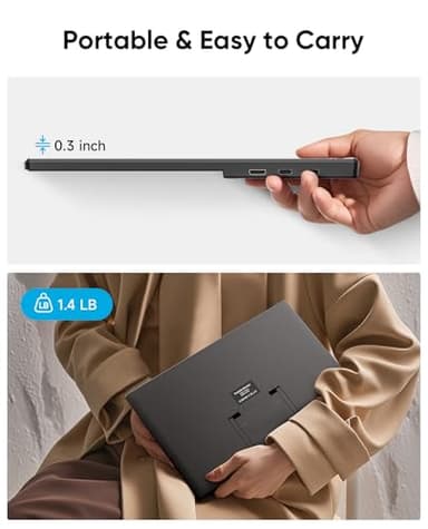Portable Monitor, 15.6" FHD 1080P Travel Portable Monitor for Laptops, Ultra-Slim External Portable Screen for Laptop with Kickstand, Screen Extender for Laptop PC Mac Phone PS4/5 Xbox Switch - Image 7