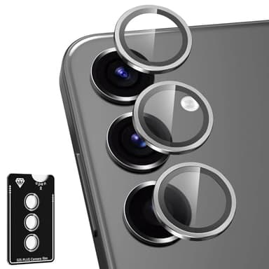 Avocase for Samsung Galaxy S25 Plus Camera Lens Protector, Individual Metal Ring Tempered Glass Lens Cover, [Strong Adsorption] Scratch Resistant Ultra-Thin HD Clear Lens Cover, 1 Set-Gray - Image 1