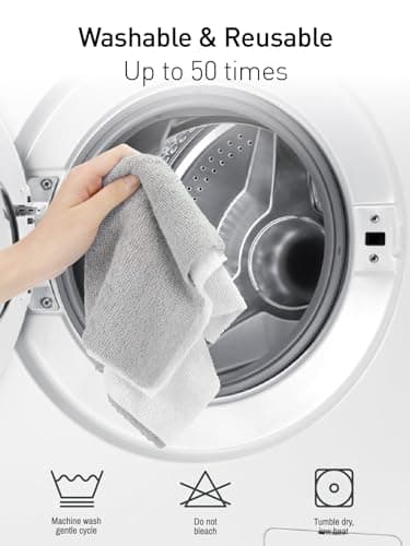 Fantasticlean Microfiber Cleaning Cloth Roll -75 Pack, Tear Away Microfiber Towels, 12" x 12", Reusable, Washable, Scratch Free, Ultra Absorbent Dish Rags for Car, Home, Garage or Shop (Grey) - Image 8