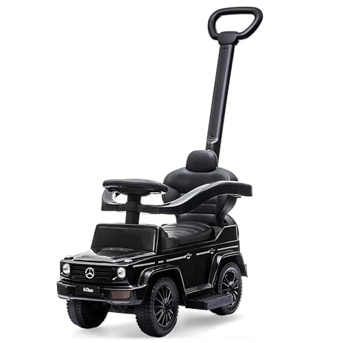 Best Ride On Cars 3 In 1 Mercedes G-Wagon Push Car for Toddlers 1 to 3 Years Old, Kids Outdoor Stroller with Music, Horn Sounds, and Handle, Realistic Driving Experience, Black - Image 1