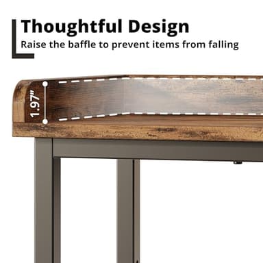 IRONCK Console Table, Sofa Table with Power Outlet, Farmhouse Hallway Table for Entryway, Living Room, Height Adjustable, Easy Assembly, Rustic Brown, 43" - Image 6