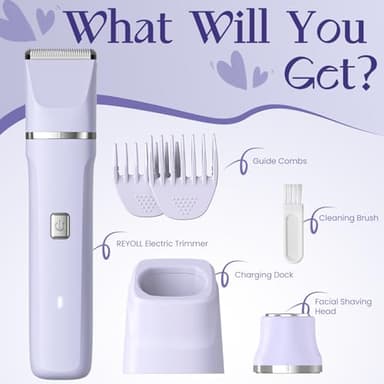 Electric Razors for Women - Wet/Dry Womens Electric Shaver for Legs, Replaceable Body Hair Blade Heads&Hair Remover for Face Head, No Nick, No Cut, No Razor Burn, Purple - Image 8