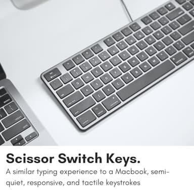 Macally Slim USB Wired Keyboard for Mac - Full Size Apple Key Board - Scissor Keycaps for Mac mini, MacBook Pro, MacBook Air, iMac Keyboard USB C. - Image 5