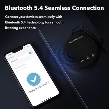 Monster Bluetooth Speaker, IPX8 Shower Speaker Waterproof, Bluetooth 5.4 with Loud HD Sound and Robust Bass, Extra Long Playtime Punchy, for Home, Beaches Portable Wireless Outdoor Speakers - Image 3