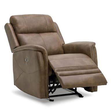 KISLOT Leather Recliner Chair Faux Reclining Sofa Lazy Boy Glider Rocking Function with Armrest for Living Room Bedroom Home Theater Seating - Image 1