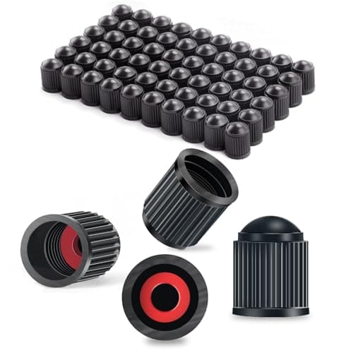 Mewqune Tire Valve Caps, Plastic & Rubber, Universal Fit, Black, 60 PCS, Dustproof, Car, Truck, SUV, Motorcycle, E-Bikes & Bikes - Image 1